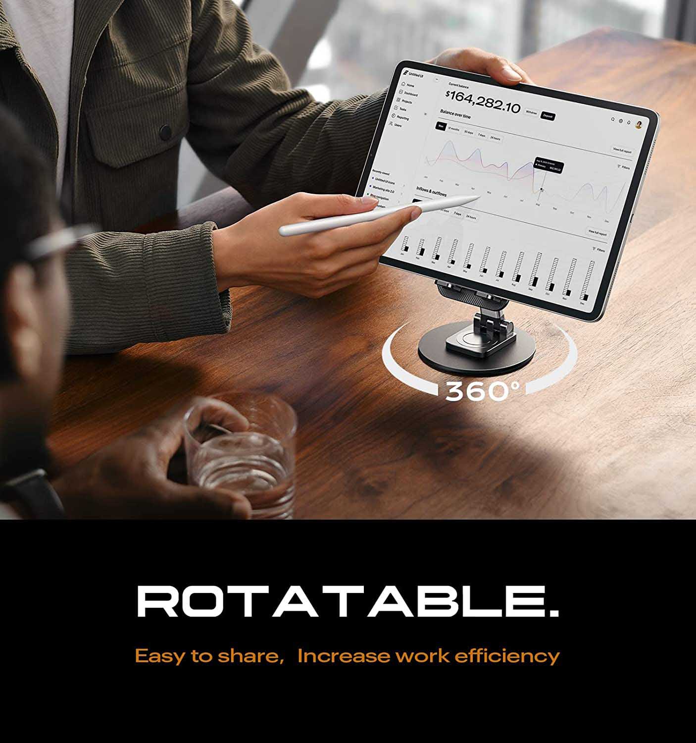 Premium Rotatable Foldable Universal Phone Holder for All Smartphones & Tablet (Black)