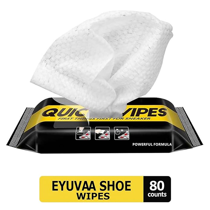 EYUVAA Shoe Cleaning Wipes,Instant Stain & Dirt Remover Sneaker Cleaner Wipes,Travel-Friendly Multi-Purpose Disposable Shoe Shine for White Sneakers, Boots, Leather & Sports Shoes