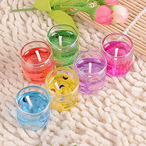Cute Little Mini Gel Wax Glass Candles for Home Decoration Jelly Candles for Diwali (pack of 12)