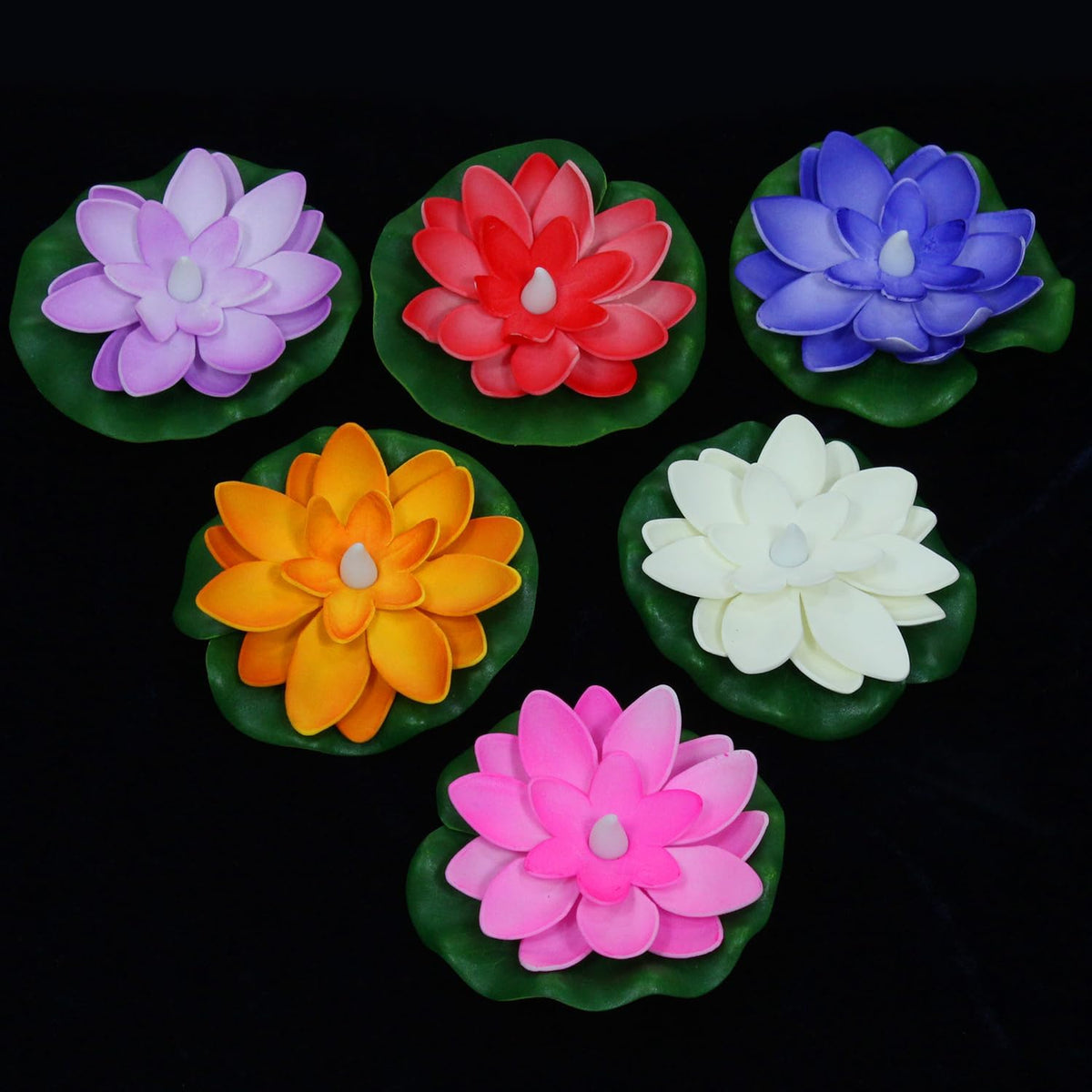 DECOVAA LED Lotus Floating Diya| Waterproof, Battery-Powered, Realistic Lotus Flower Floating Candle for Diwali Décor, Home, Wedding, Mandir, Indoor & Outdoor Decorations (Multicolor)