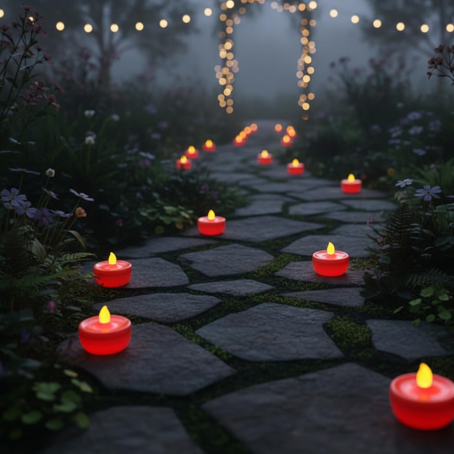 EYUVAA LED Tealight Candles, Battery Operated Flameless Tea Lights, Warm White Decorative LED Candles for Diwali Decoration, Wedding Centerpiece, Pooja Room, Party & Home Décor Lighting