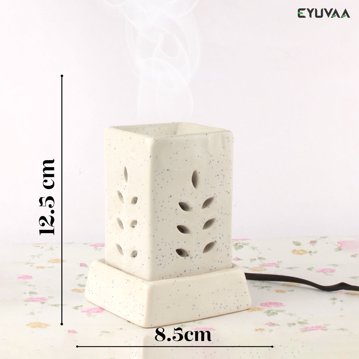 Pillar Shape Electric Aroma Diffuser, Pillar Diffuser, Aromatherapy Diffuser Set for Home Fragrance, Oil Warmer with 10 ml Fragrance Oil (White)