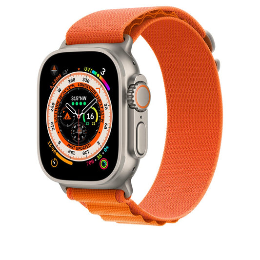 Nylon Watch Strap removal Alpine Loop Compatible for Watch Band 25cm, Rugged with Metal Hook, Compatible with all Watch Series (orange)