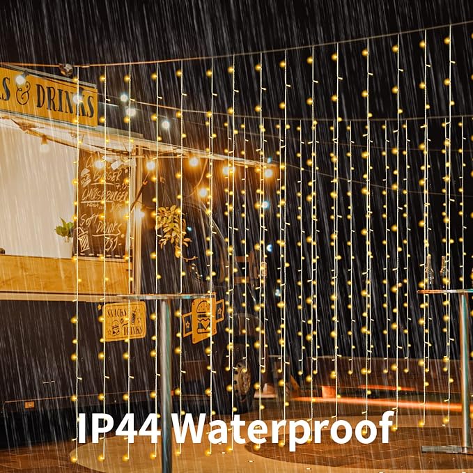 Curtain String Light 300 LED 10ftX10ft 30V 8 Modes Diwali Lights for Home Decoration (Warm White)