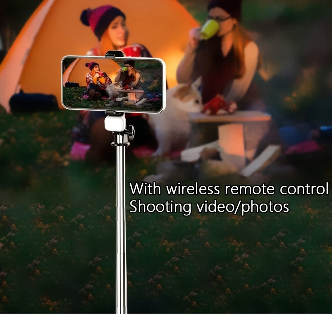 EYUVAA 1.7 Meter Selfie Stick with Tripod, Bluetooth Remote & Rechargeable LED Fill Light | 360° Rotating Phone Holder, Adjustable Height Stand for Mobile Photography & Video Recording