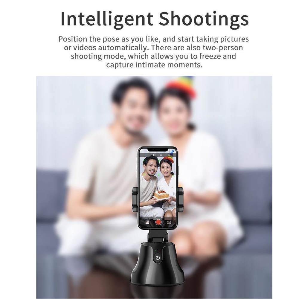 The Personal Robot-Cameraman, 360 Rotation Auto Tracking rotatable Smart Following Face & Object Tracking Intelligent shootings Phone Mount Personal Sensor Holder Tripod