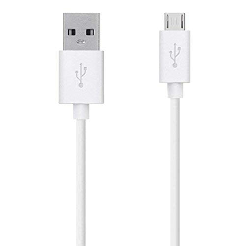 2.4 Amp Dual Port Mobile USB Charger Adapter with 2 Pack Micro USB Charging Data Cable (1.5 Meter, White)