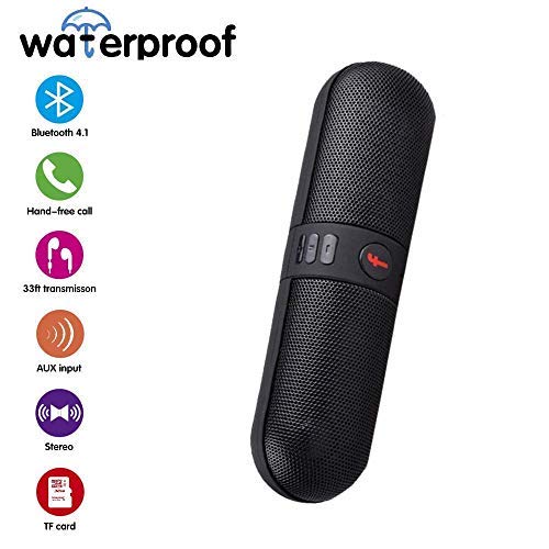 Pill Shape Portable Bluetooth Speaker 10W Capsule Stereo Sound (Black)
