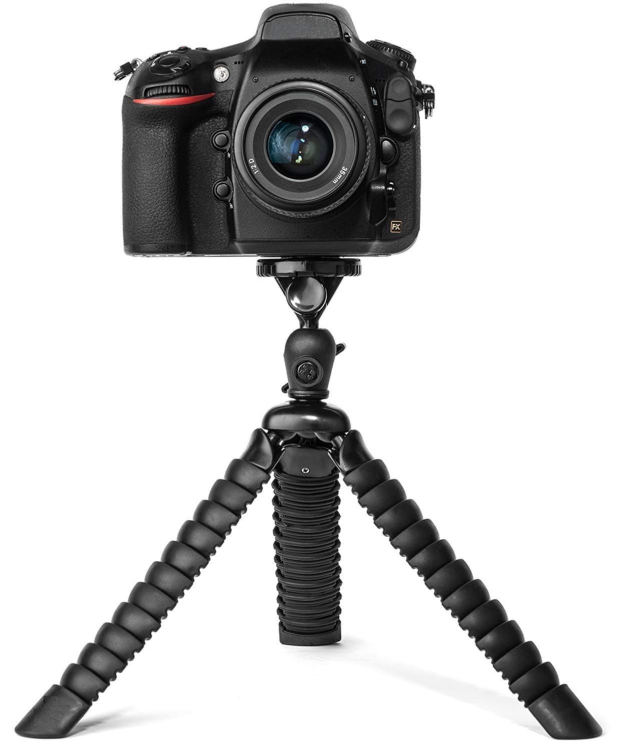 Eyuvaa Flexible Spider Disc Legs Camera Tripod for DSLR, Mirrorless and SLR Cameras, Smartphones with Universal Phone Mount (12 Inch, Black)