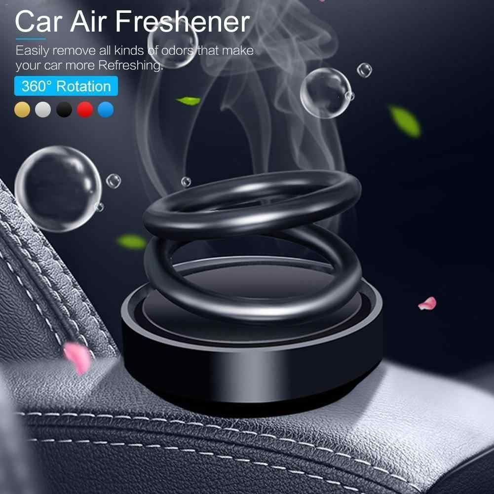 EYUVAA Car Dashboard Solar Star Power Rotating Design Car Interior Decoration Air Freshener Perfum, with Organic Fragrance (Black)