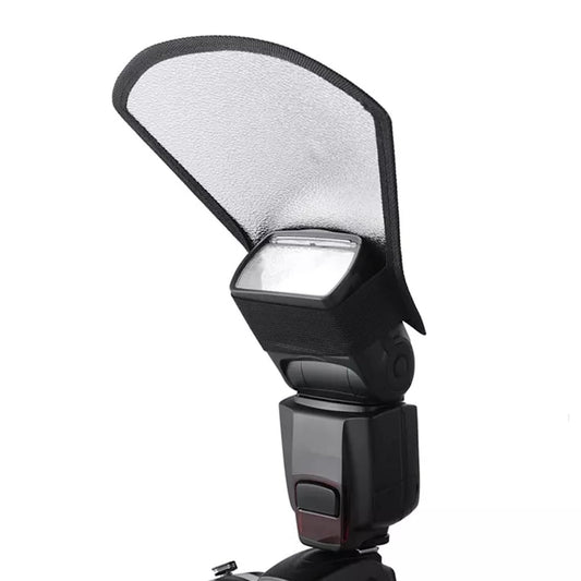EYUVAA Silver White Flash Bouncer Diffuser Reflector for Speedlight, Bend Bounce Flash Universal Mount for Cameras