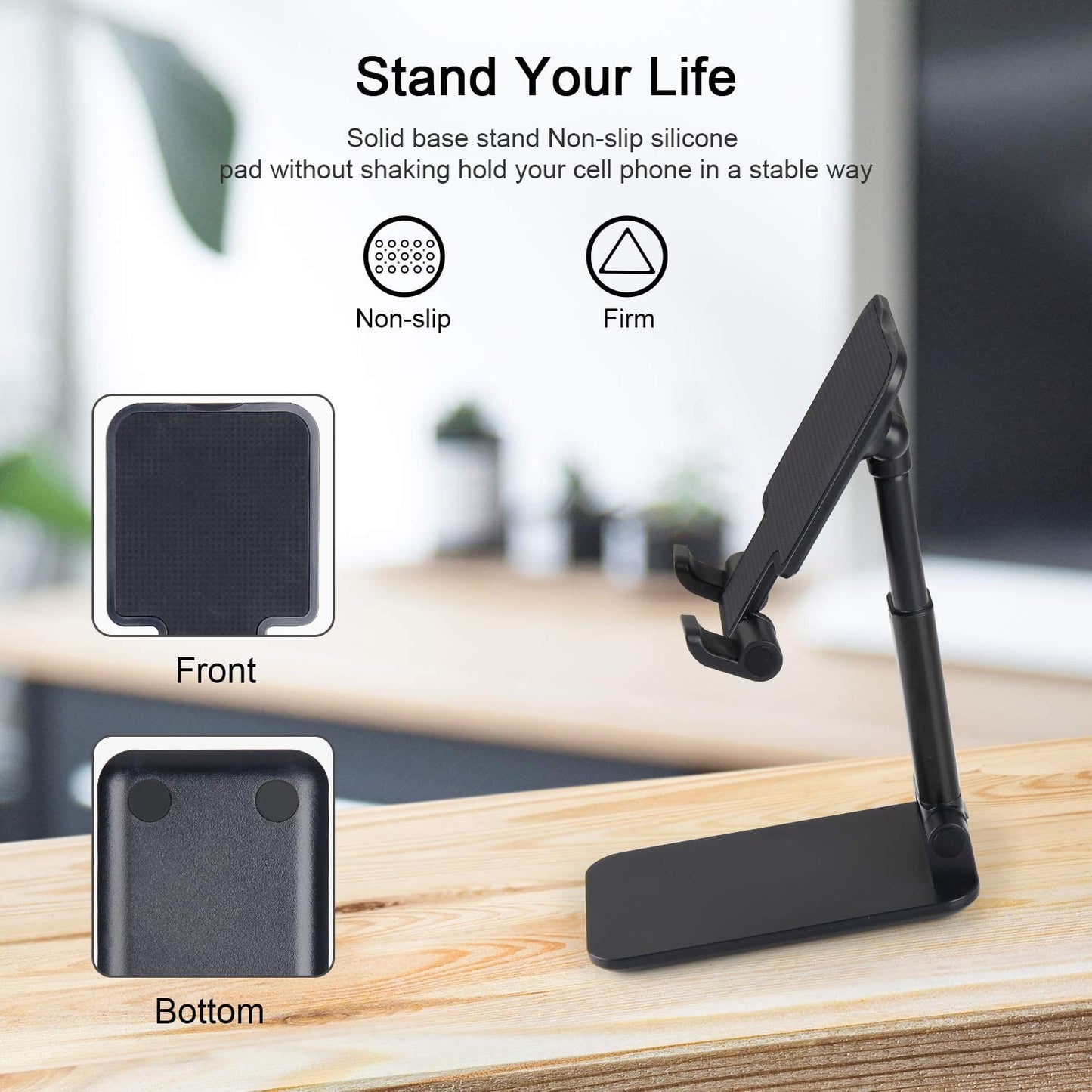 Premium Smart Foldable Mobile & Tablet Stand Universal Phone Holder (Black)
