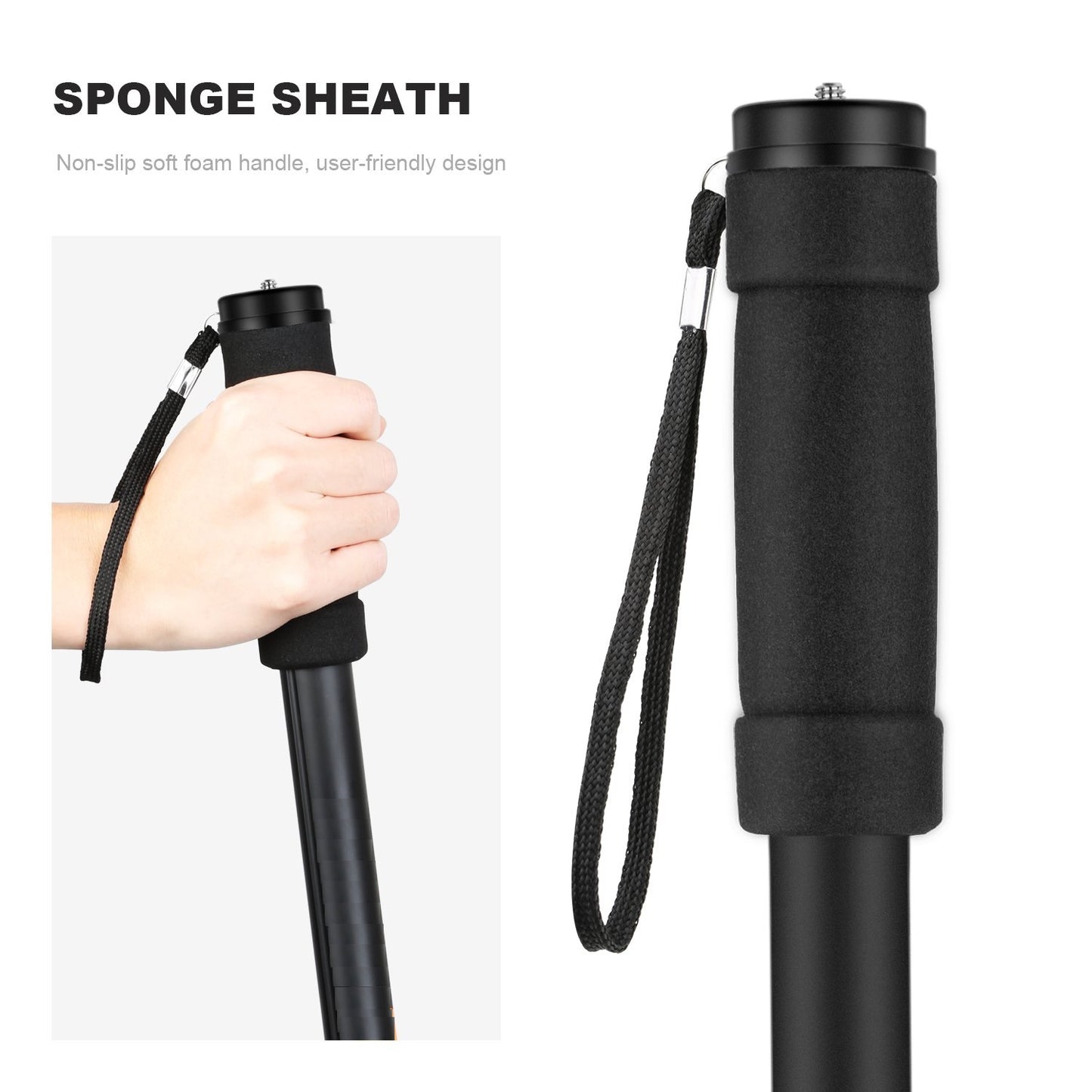 EYUVAA EYMP67B 4-Section 67",171CM Compact Portable Travel DSLR Monopod Unipod Stand (Black)