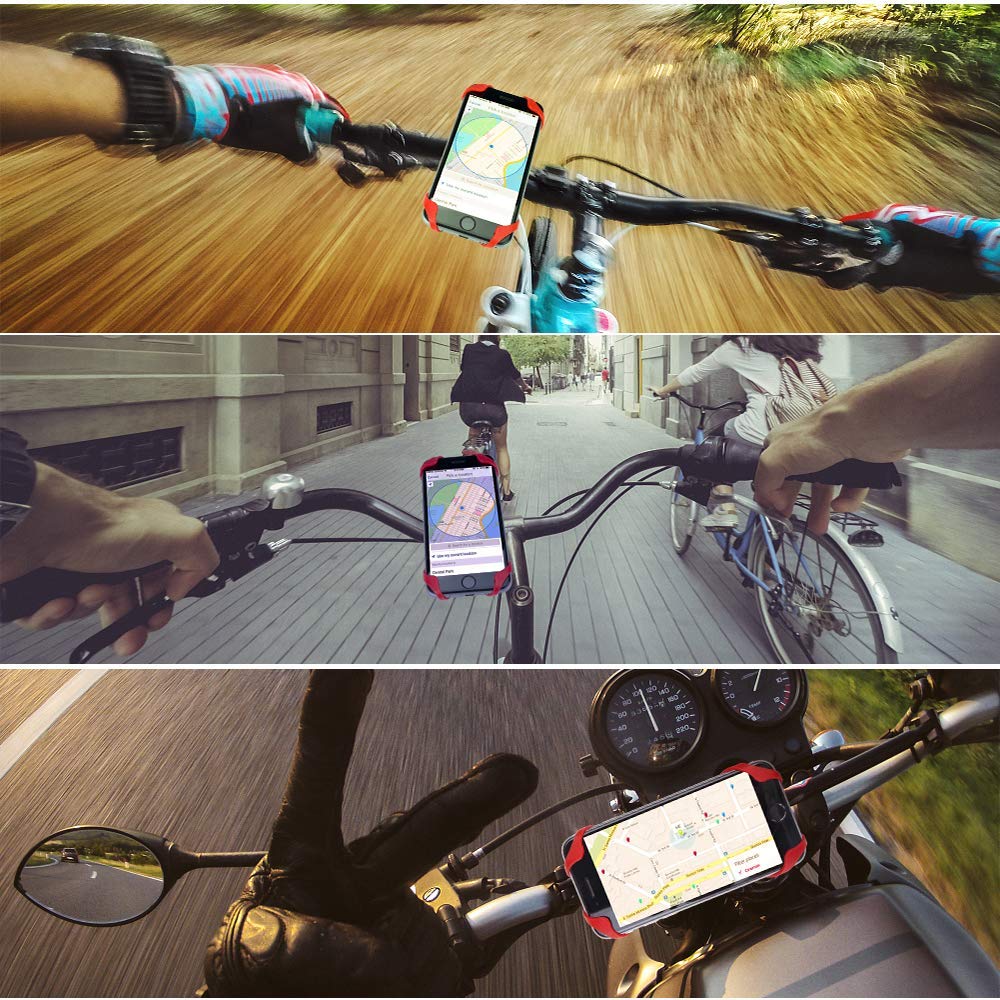Universal Adjustable Silicon Bike Phone Mount Holder Compatible with All Smartphones for Bicycle Motorcycle