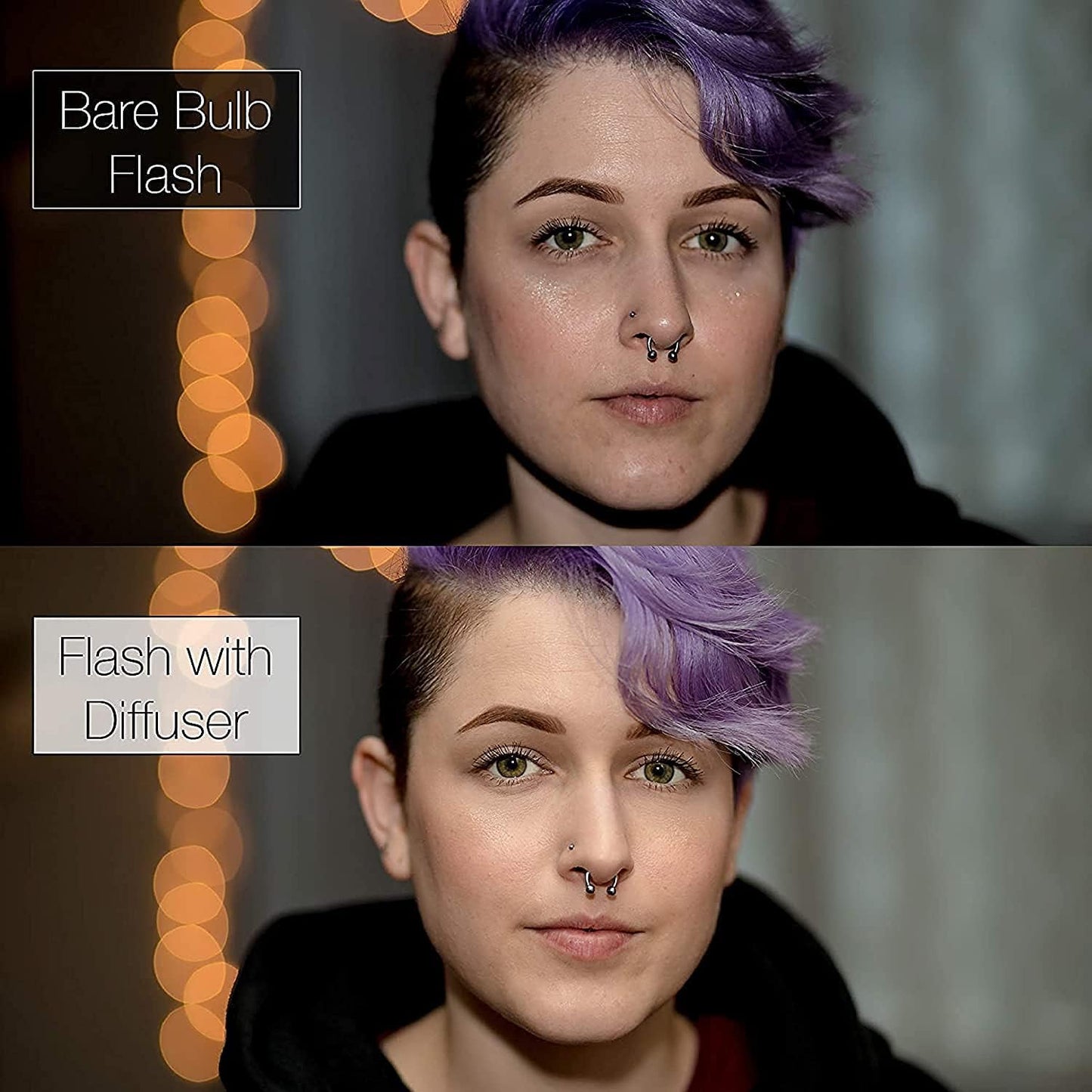 EYUVAA Silver White Flash Bouncer Diffuser Reflector for Speedlight, Bend Bounce Flash Universal Mount for Cameras