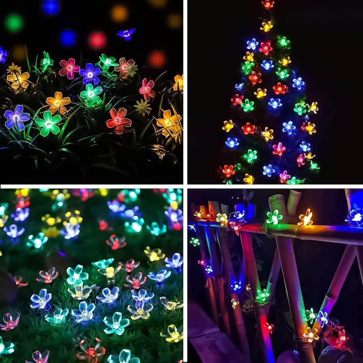 EYUVAA 16 LED Flower Lights for Home Decoration Waterproof Flower Fairy Lights, Flexible Flower Decorative Lights, Flower Lights for Pooja Room, Diwali Lights, Festival (14 Feet, Multicolor)