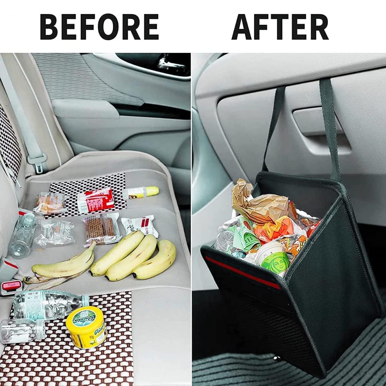 EYUVAA Car Organizer Back Seat,Hanging Premium Car Seat Organizer Waterproof Odorless Fabric Mini Trash Bag