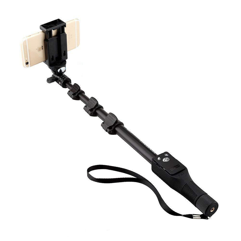 Universal Smartphone Mount with Bluetooth Operated Extendable Selfie Stick and Wireless Remote