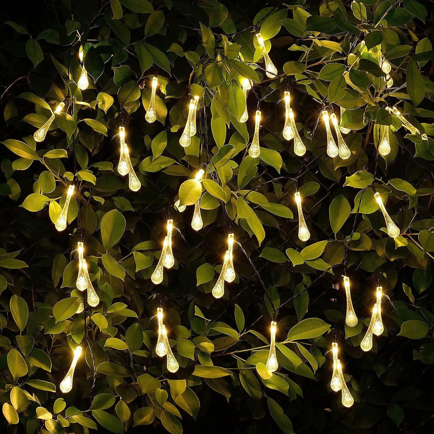 EYUVAA Crystal WaterDrop Shape LED Decorative Fairy Light, 18 Bulb 8 Meter Long LED String Lights for Decoration for Diwali Home, Festival ( White )