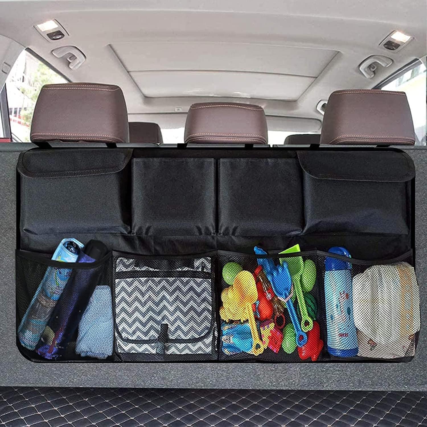 Buy Back Seat Trunk Organizer,Space Saving Car Trunk Storage Organizer with  Lid Keep your Trunk Clean and Tidy 8 Large Pockets Car Organizer for  Kids,Travel Big Ant (34 x 18 inch) Online