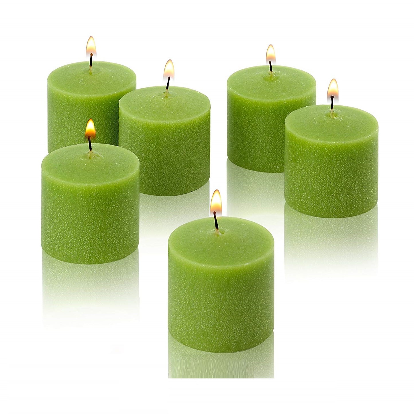 Wax Votive Candles 8 Hours Burning Unscented Ideal for Birthday Aromatherapy Party Candle Gardens & Home Décor (Set of 12, Green)