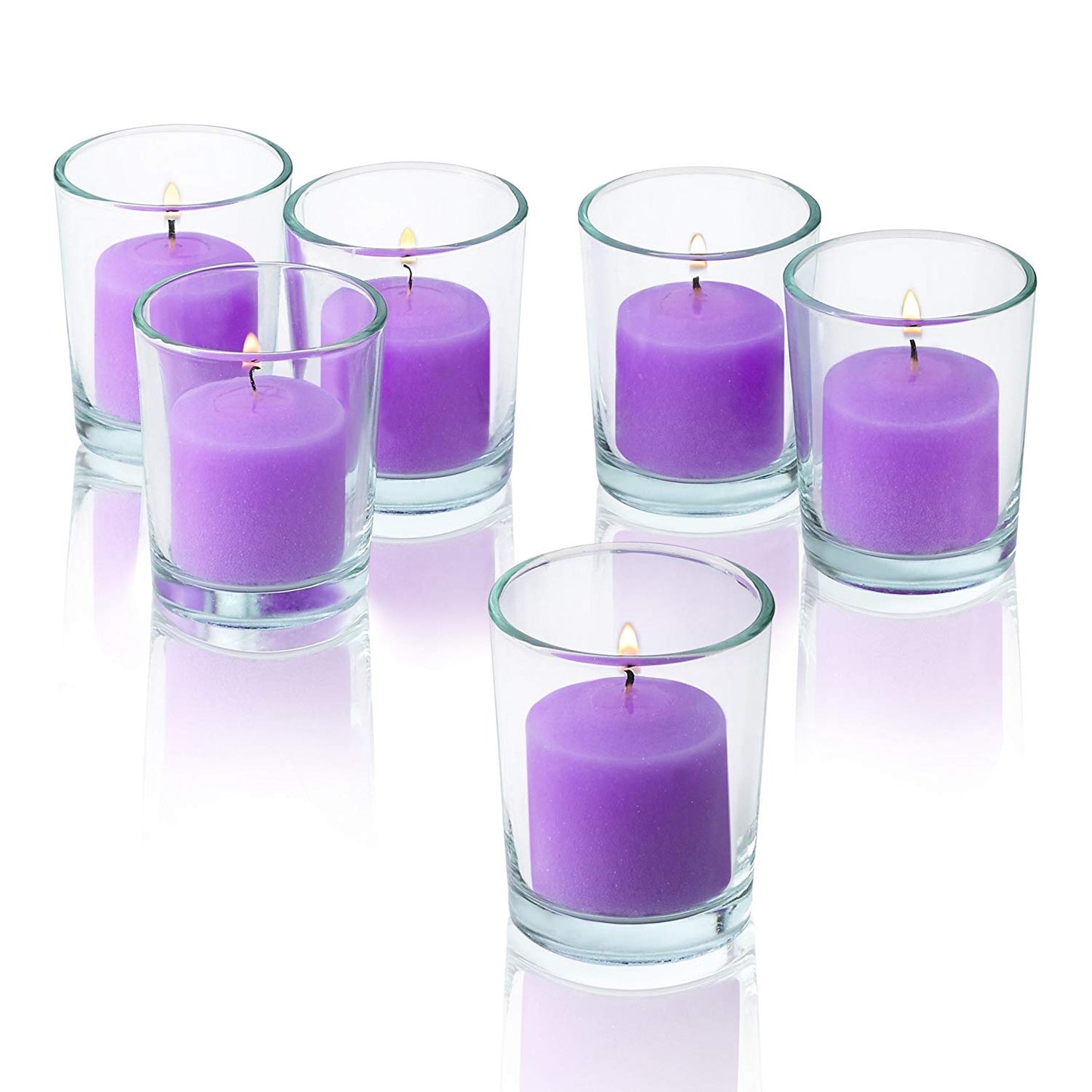 Wax Votive Candles 8 Hours Burning Unscented Ideal for Birthday Aromatherapy Party Candle Gardens & Home Décor (Set of 12,Purple)