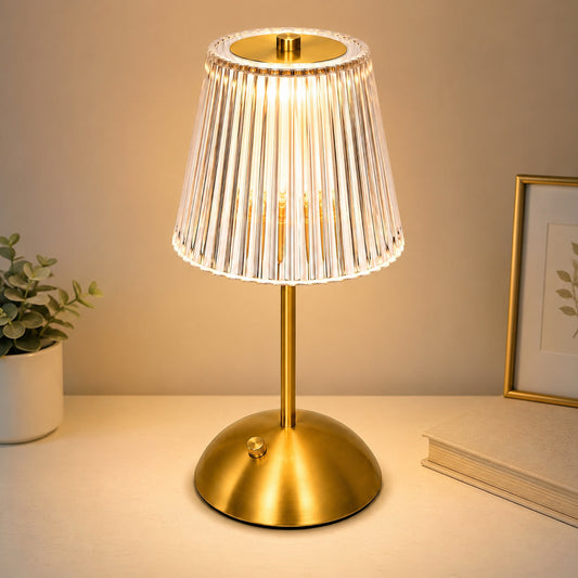 DECOVAA LED Table Lamp with 3-Colour Modes| USB Rechargeable Desk Lamp with Touch Sensor| Modern Crystal Table Lamp| Cordless Portable Bedside Lamp for Bedroom, Living Room, Office & Home Decor