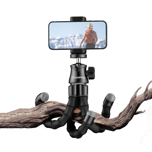 EYUVAA Flexible Tripod Stand for Mobile with 360° Rotating Ball Head Mount| Selfie Stick Tripod Phone Holder with 2 in 1 Clip for Video Recording, Live Streaming & Vlogging