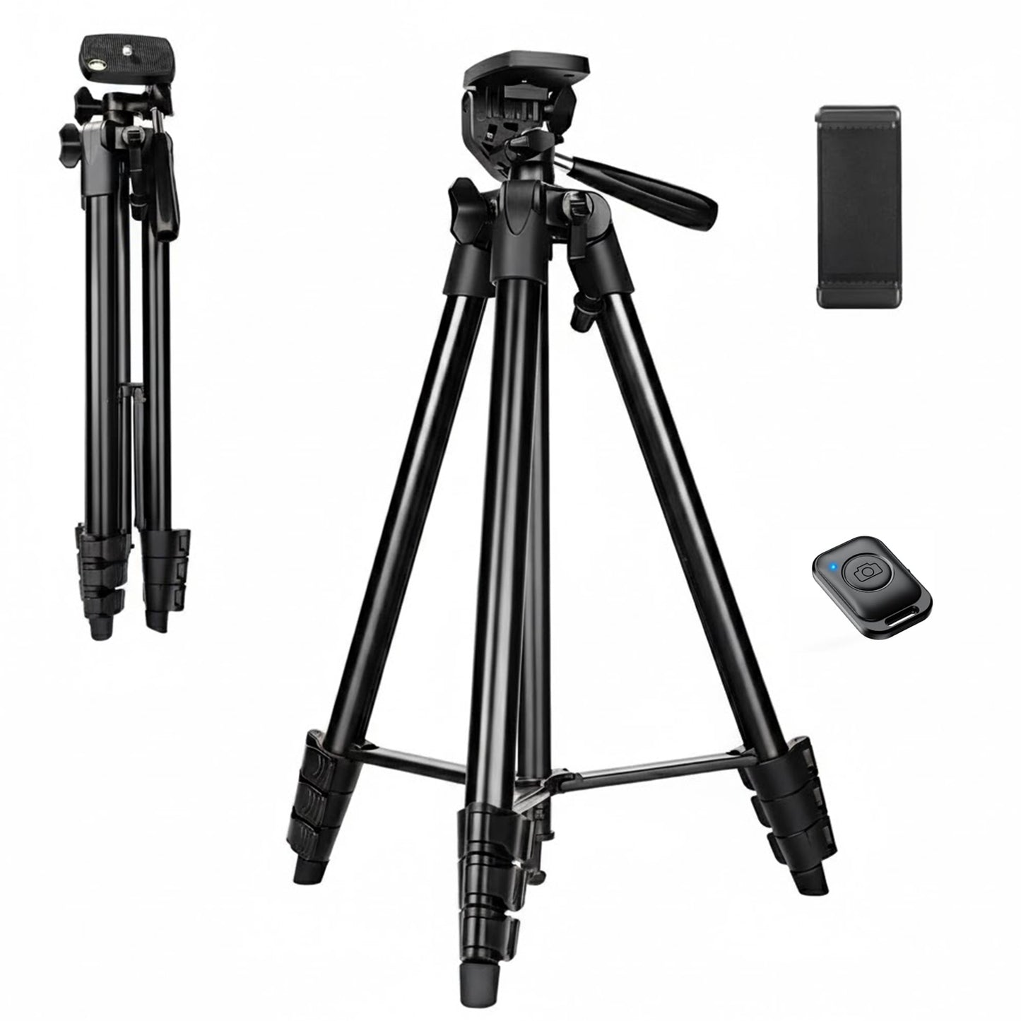 EYUVAA Aluminium Tripod Stand for Mobile with Bluetooth Remote| Extendable 41 Inch/105CM, 360° Rotatable Phone Holder Mount with Handle| Compatible with All Smartphones, DSLR Cameras & Ring Lights