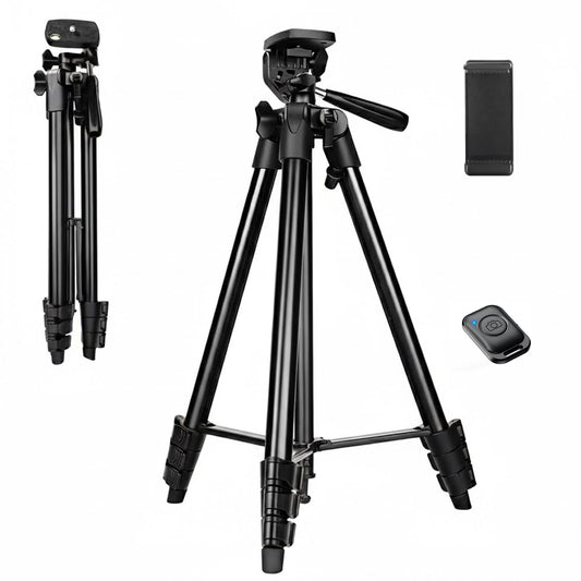 EYUVAA Aluminium Tripod Stand for Mobile with Bluetooth Remote| Extendable 41 Inch/105CM, 360° Rotatable Phone Holder Mount with Handle| Compatible with All Smartphones, DSLR Cameras & Ring Lights