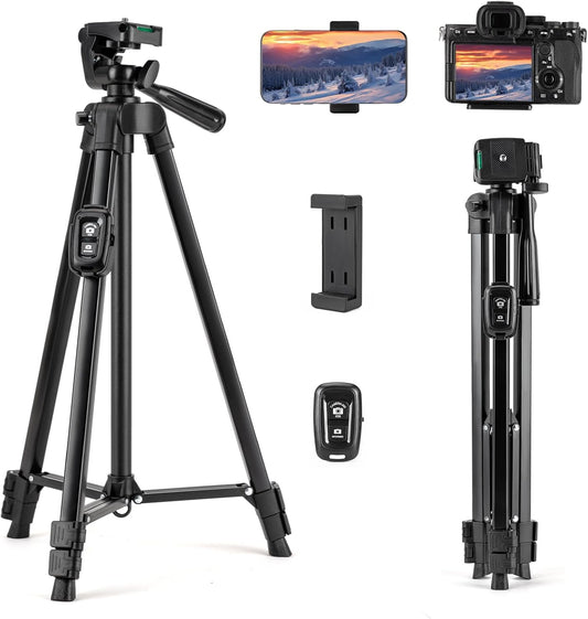 EYUVAA Tripod Stand with Remote & 360° Rotation Phone Holder Mount| Aluminium Alloy with Extend Upto 51Inch/ 130CM Adjustable Height| Tripod Stand for Mobile, Video Camera & Ring Lights