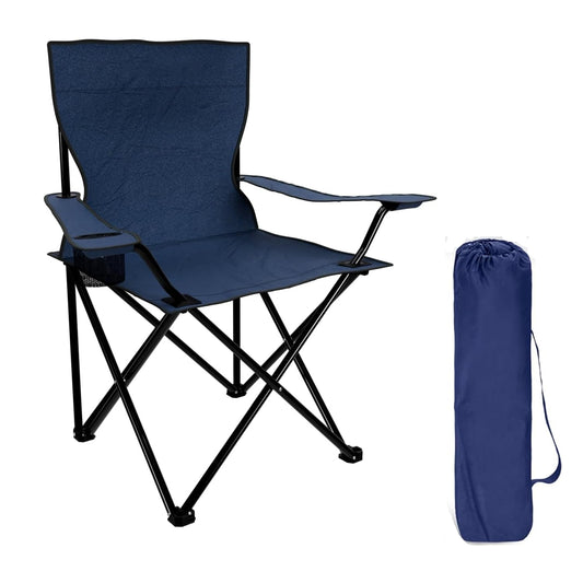 EYUVAA Foldable Camping Chair with Cup Holder| Portable and Lightweight Design & Heavy-Duty Fabric for Comfortable Seating| Folding Chair for Travelling, Camping, Picnic, Garden
