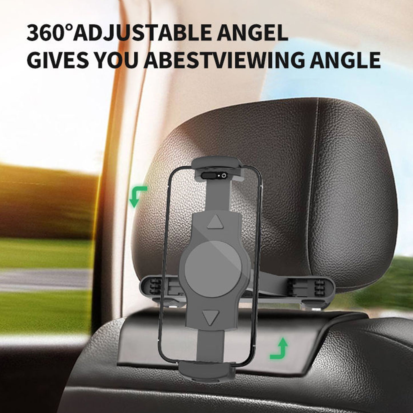 EYUVAA  Car Headrest Mobile Phone Mount & Tablet Holder| Back Seat Viewing with 360° Rotating Stand| Adjustable with Car Bracket for 4-10 inch Tablets & Smartphones