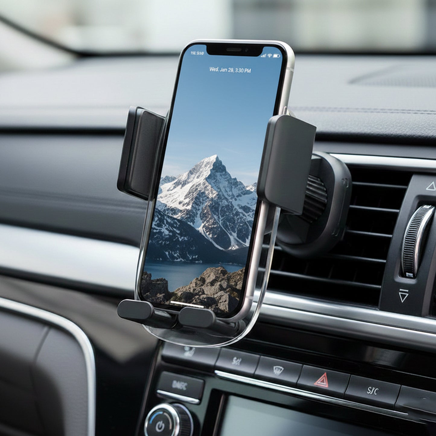 EYUVAA Crystal Car Vent Mobile Holder with 360° Rotation | Universal Air Phone Mount & Secure Grip, Shockproof Build, Compatible with All Smartphones for Car