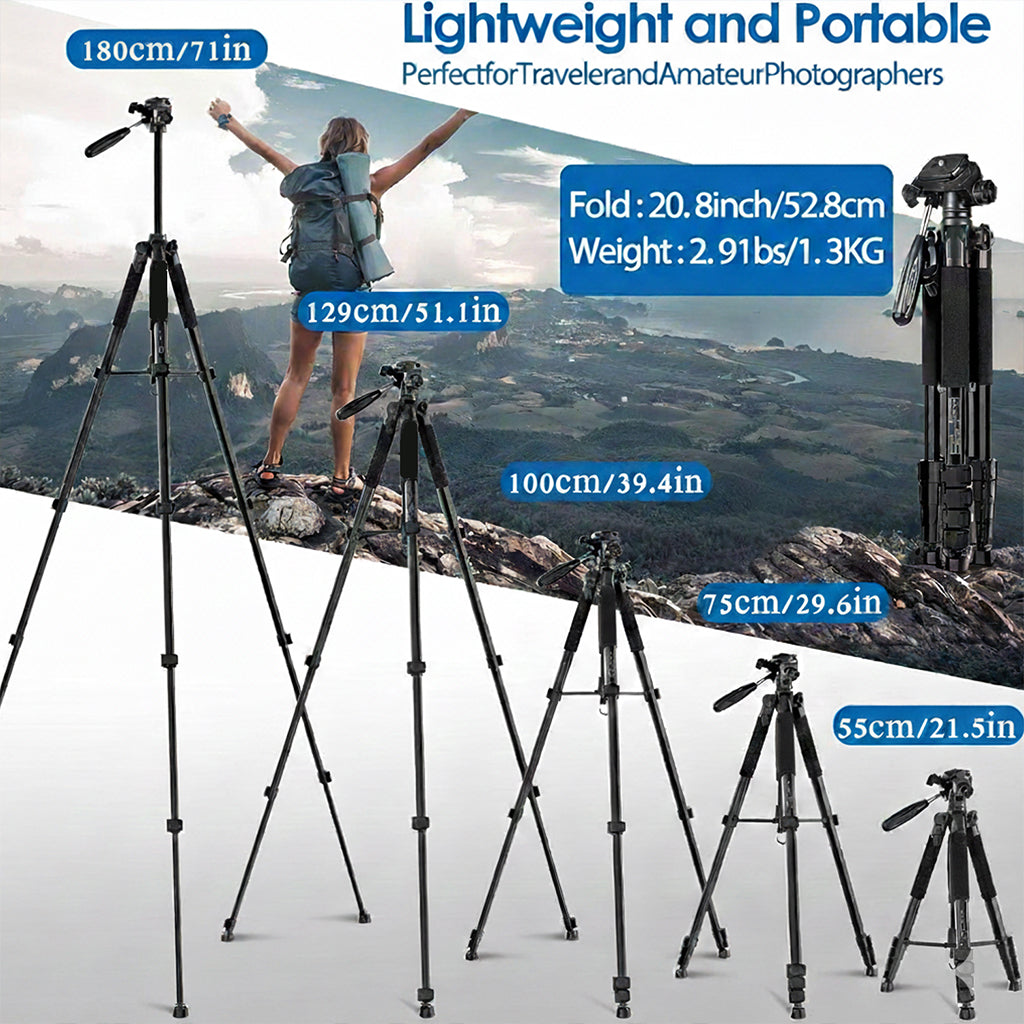 EYUVAA Tripod Stand for Mobile & Camera with 360° Rotation| Adjustable Height Aluminium Tripod Stand with Bluetooth Remote| Mobile Holder Mount for Video Recording, Photography & Vlogging