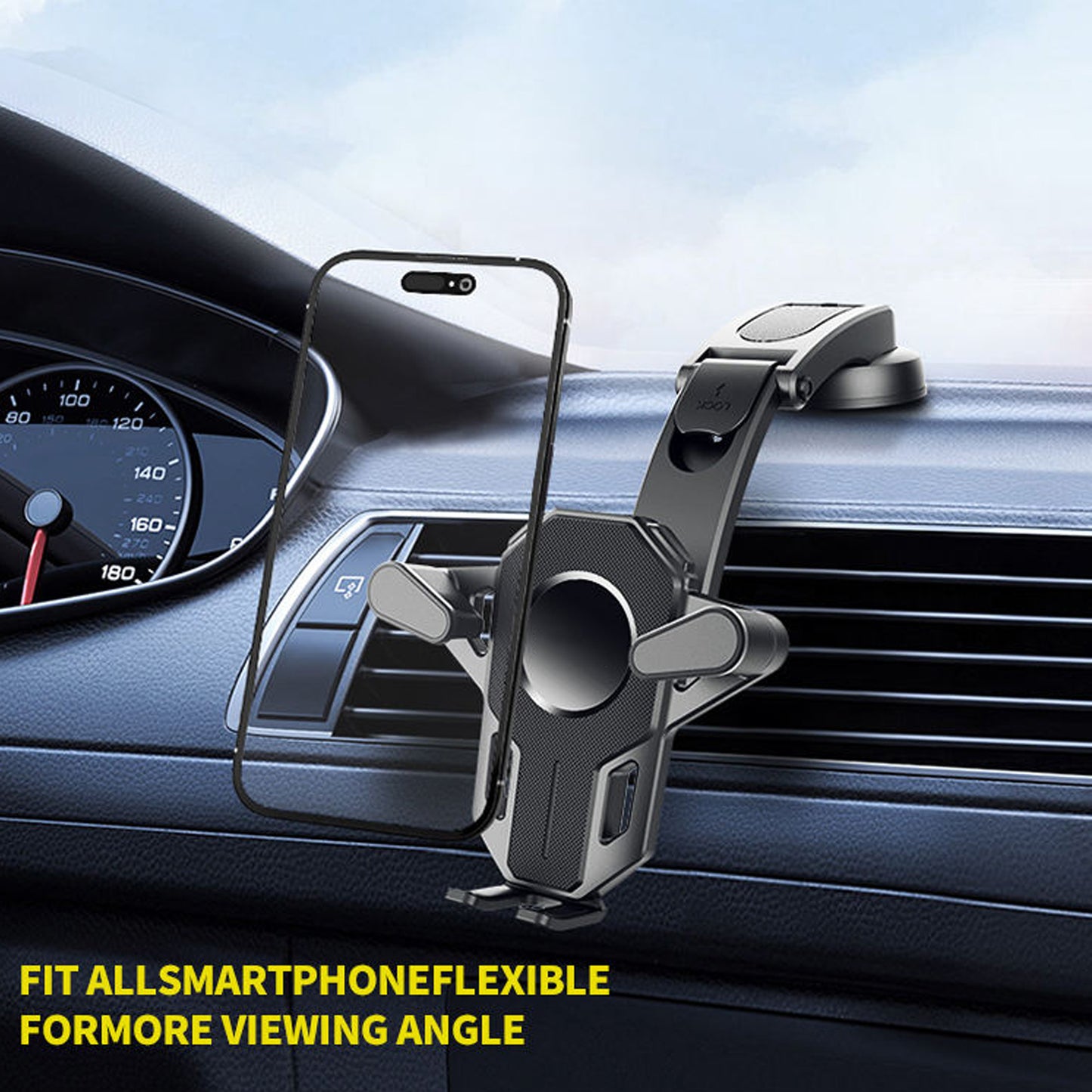 EYUVAA Adjustable Car Mobile Holder|360° Rotating Phone Stand for Dashboard & Windshield with Strong Suction Cup & Secure Grip| Compatible with 4 to 7 inches Smartphones