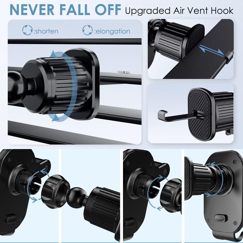 EYUVAA Crystal Car Vent Mobile Holder with 360° Rotation | Universal Air Phone Mount & Secure Grip, Shockproof Build, Compatible with All Smartphones for Car