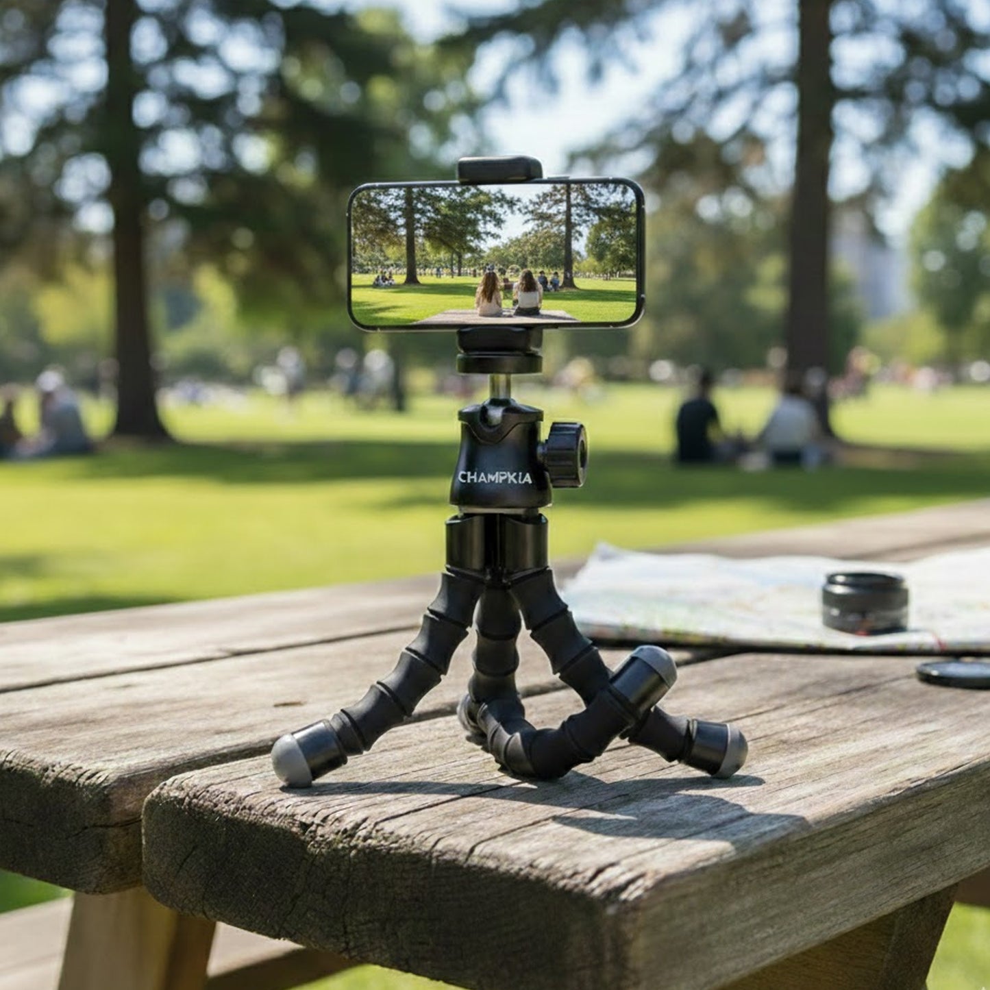 EYUVAA Flexible Tripod Stand for Mobile with 360° Rotating Ball Head Mount| Selfie Stick Tripod Phone Holder with 2 in 1 Clip for Video Recording, Live Streaming & Vlogging