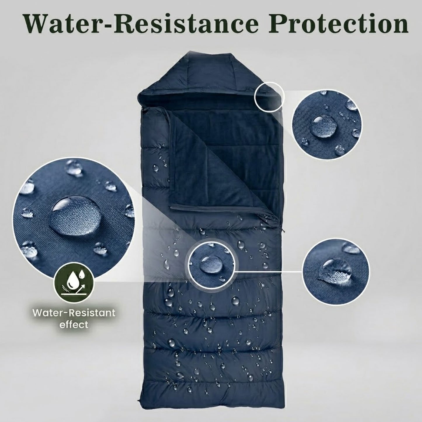 EYUVAA Camping Sleeping Bag for Adults| Lightweight Waterproof Bag with Hood for 0°C to +5°C| Portable & Compact Bed with Carry Bag for Travelling, Trekking & Hiking