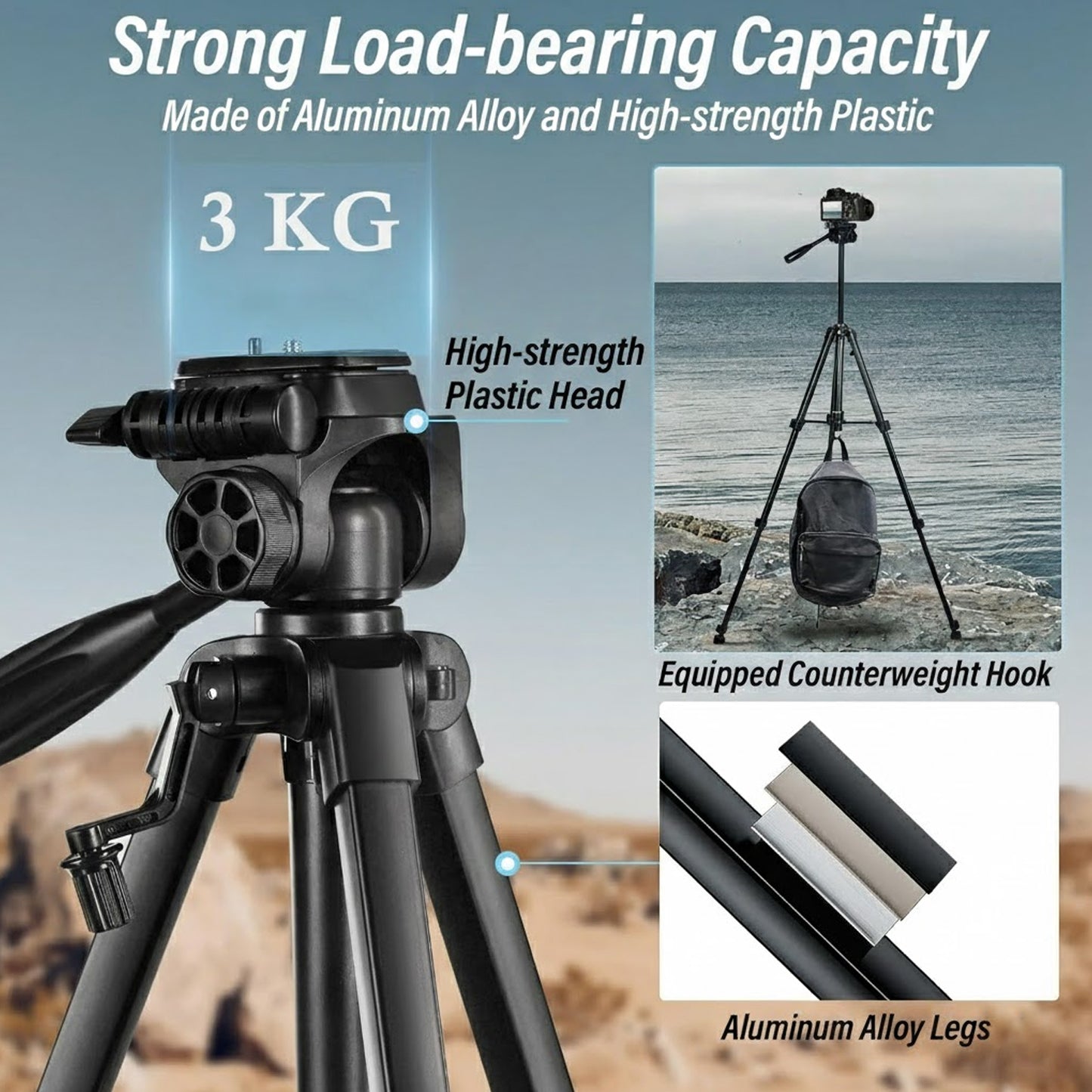 EYUVAA Tripod for Mobile Phones with Bluetooth Remote| Aluminium Mobile Stand with 360° Rotatable Holder| Compatible with Smartphones & Camera for Photography, Videography & Live Streaming