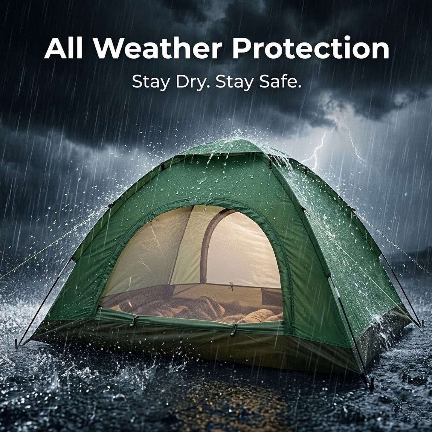 EYUVAA Camping Tent for 8 Person| Waterproof Portable Outdoor Tent with Carry Bag| Easy Setup Lightweight Dome Tent for Hiking, Picnic & Travelling (Random Colour)