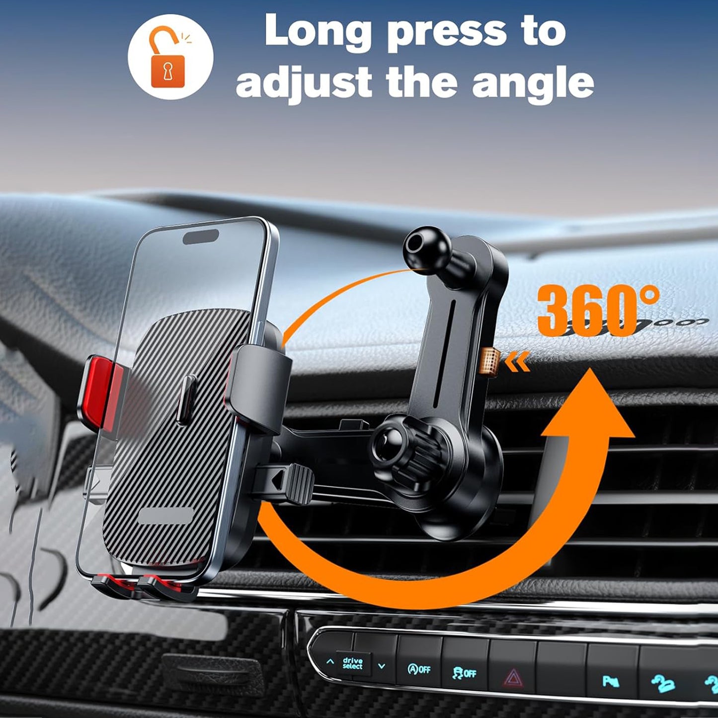 EYUVAA Universal Car Air Vent Mobile Holder | 360° Rotation with Strong Grip, Compatible with All Smartphones & Perfect Travel & Daily Use for Car