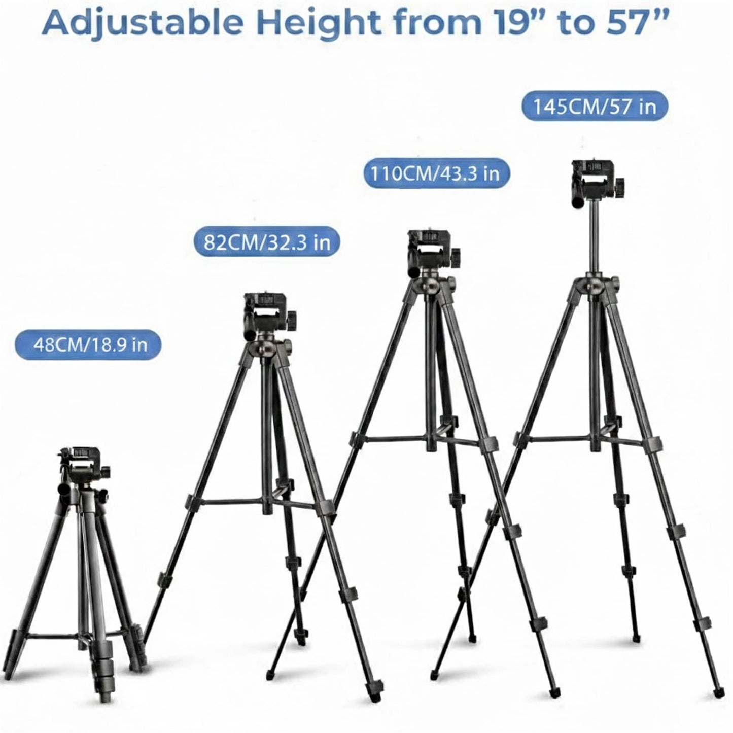 EYUVAA Tripod for Mobile Phones with Bluetooth Remote| Aluminium Mobile Stand with 360° Rotatable Holder| Compatible with Smartphones & Camera for Photography, Videography & Live Streaming