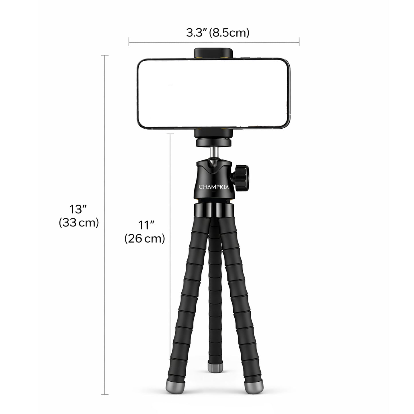 EYUVAA Flexible Tripod Stand for Mobile with 360° Rotating Ball Head Mount| Selfie Stick Tripod Phone Holder with 2 in 1 Clip for Video Recording, Live Streaming & Vlogging