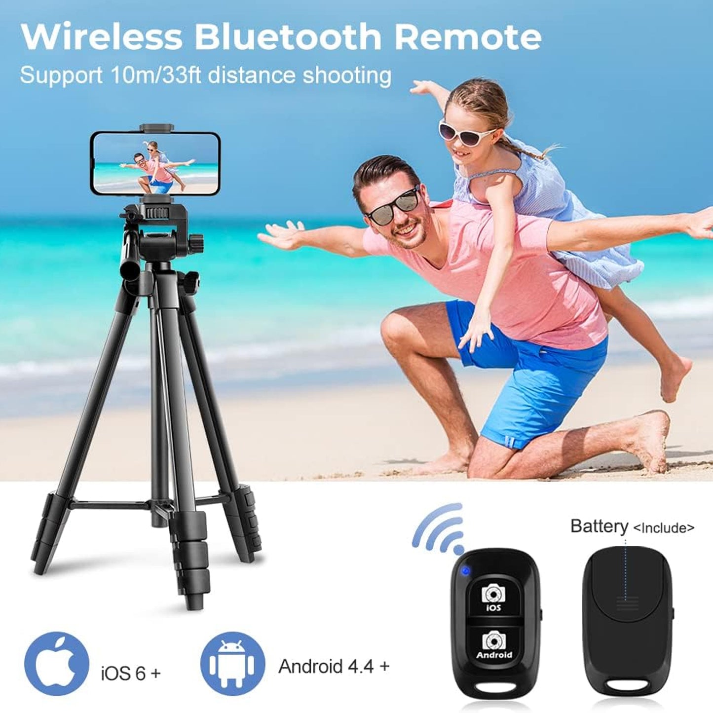 EYUVAA Tripod for Mobile Phones with Bluetooth Remote| Aluminium Mobile Stand with 360° Rotatable Holder| Compatible with Smartphones & Camera for Photography, Videography & Live Streaming