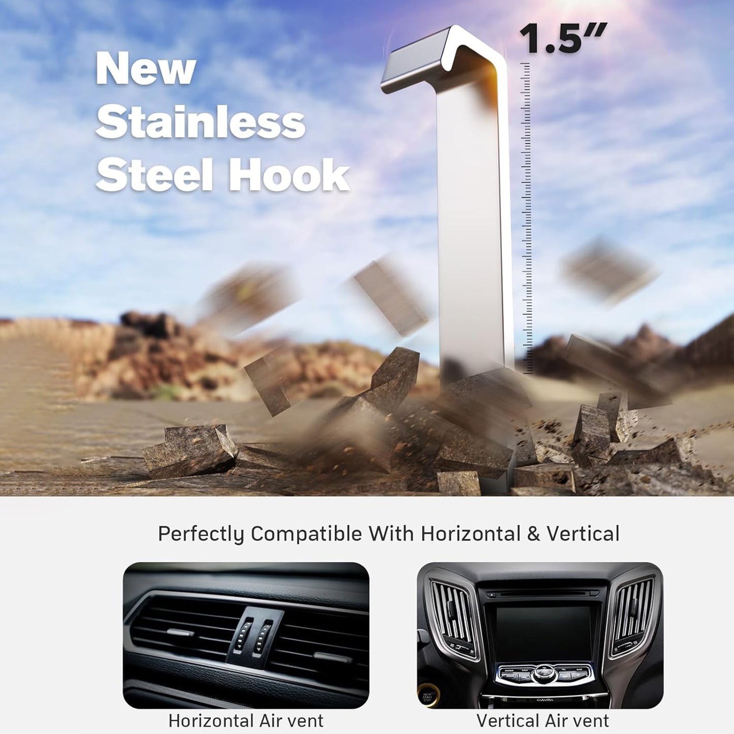 EYUVAA Universal Car Air Vent Mobile Holder | 360° Rotation with Strong Grip, Compatible with All Smartphones & Perfect Travel & Daily Use for Car