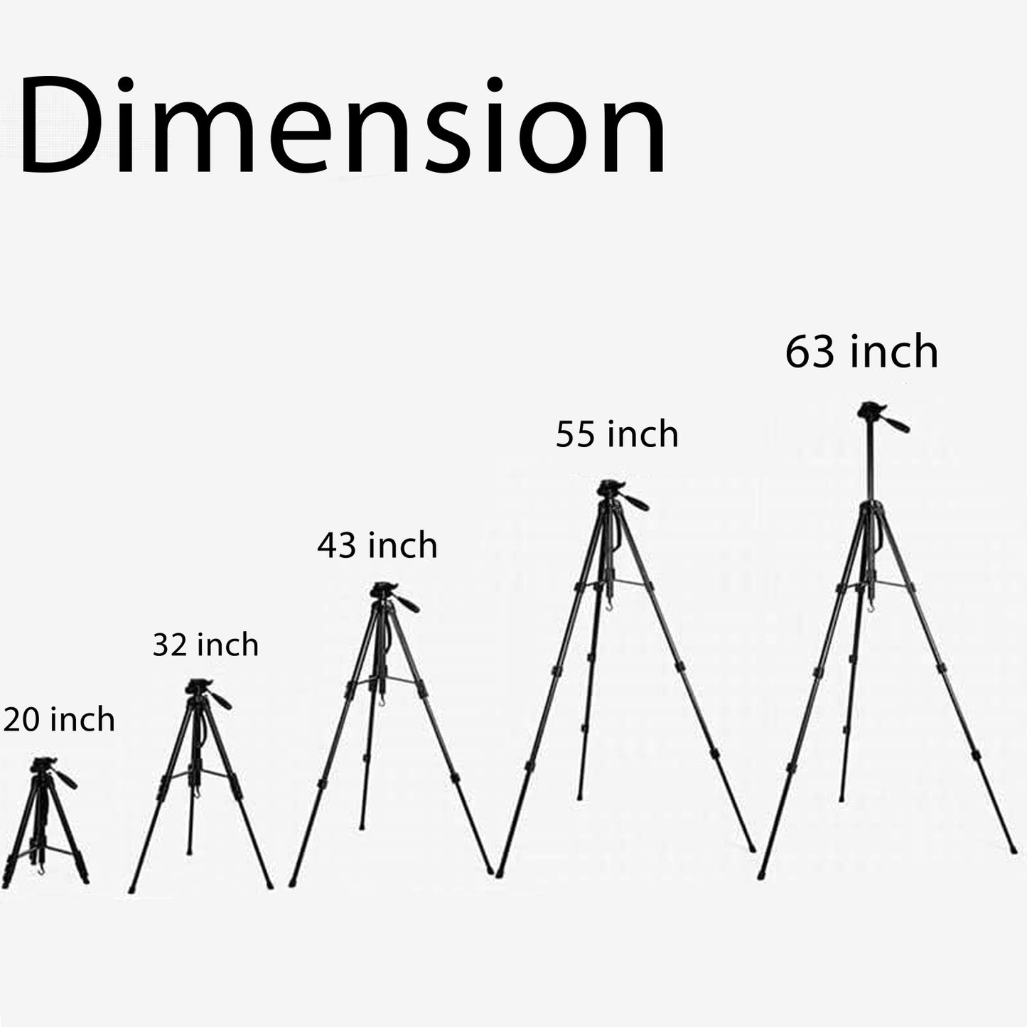 EYUVAA Adjustable Tripod Stand for Camera with 360° Rotation Mobile Holder| Aluminium Alloy Legs with Rubberized Feet & Flip Locks| Tripod for Mobile Phones, GoPro & Video Cameras