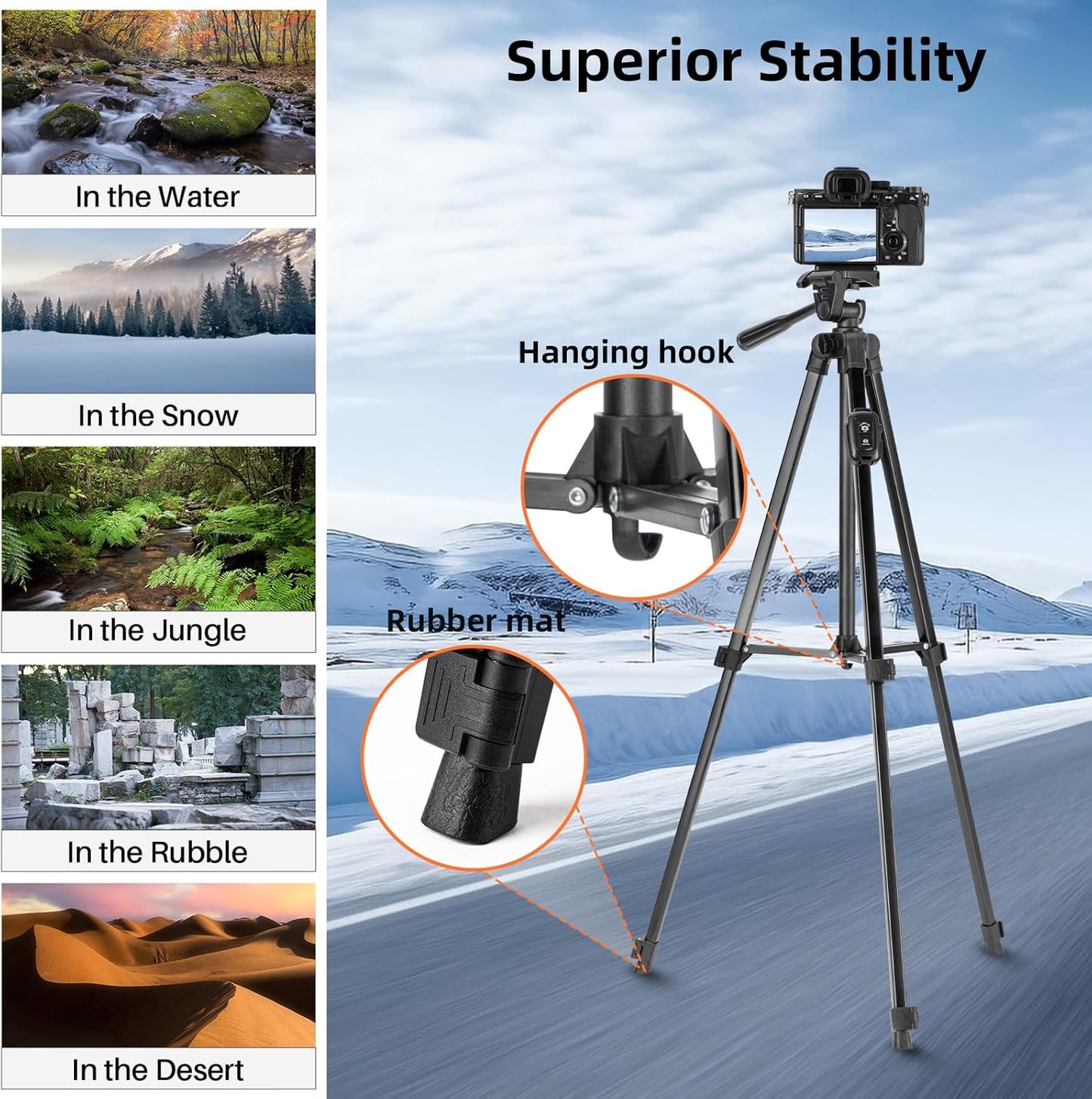 EYUVAA Tripod Stand with Remote & 360° Rotation Phone Holder Mount| Aluminium Alloy with Extend Upto 51Inch/ 130CM Adjustable Height| Tripod Stand for Mobile, Video Camera & Ring Lights