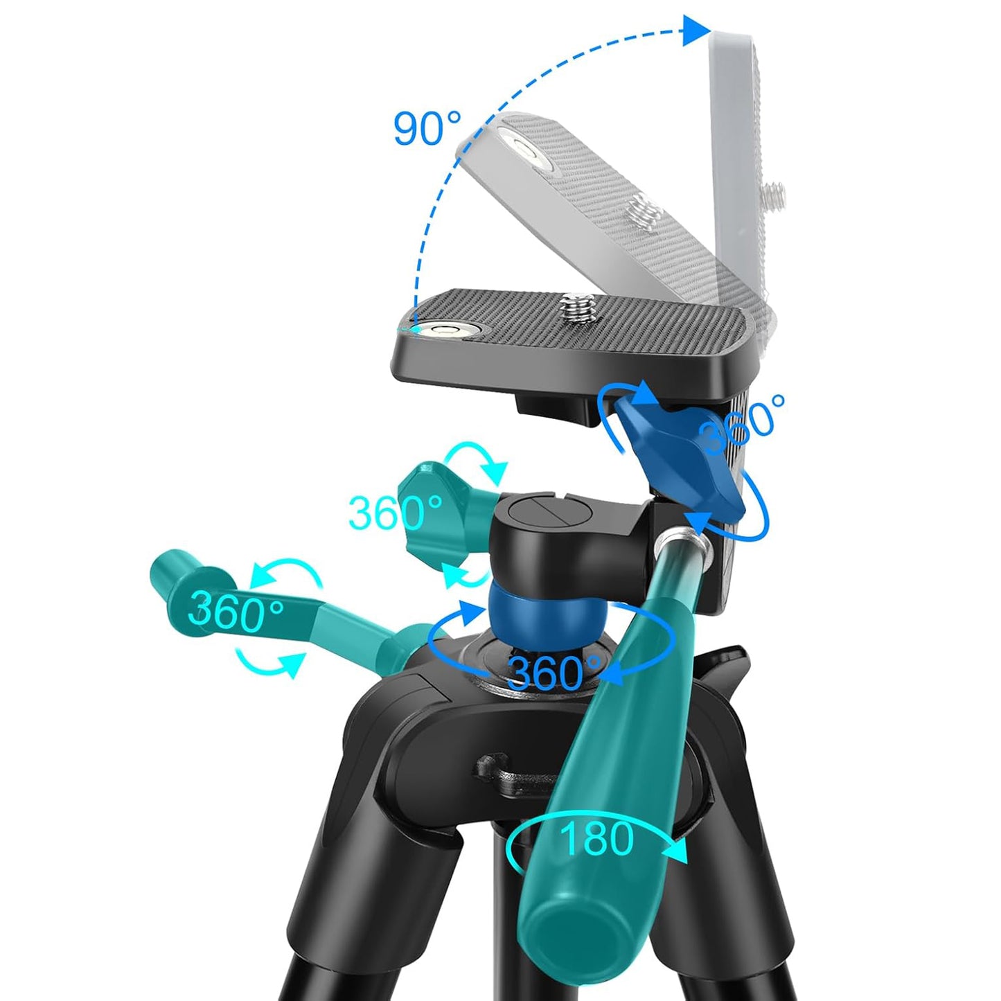 EYUVAA Aluminium Tripod Stand for Mobile with Bluetooth Remote| Extendable 41 Inch/105CM, 360° Rotatable Phone Holder Mount with Handle| Compatible with All Smartphones, DSLR Cameras & Ring Lights