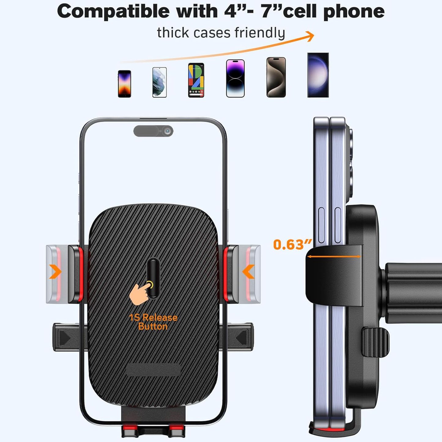 EYUVAA Universal Car Air Vent Mobile Holder | 360° Rotation with Strong Grip, Compatible with All Smartphones & Perfect Travel & Daily Use for Car